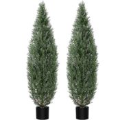 Boxed Garvee Artificial Topiary Tree 2-Set, 5ft Artificial Cedar Topiary Trees for Outdoor &