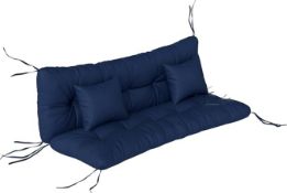 Boxed Outsunny Outdoor Seat Cushions Back Cushion with 2 Pillows, Water Repellent Seat Pads for 3-