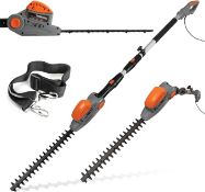 Boxed Terratek Corded Extendable Pole Hedge Trimmer 550W 2.5M Telescopic Hedge Trimmer Long Reach