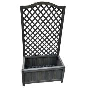 Boxed Grey Wooden Planter Lattice For Vines Garden Climbing Flower Plant Pot Trellis (LOC: SR7-