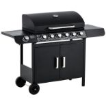 Boxed Outsunny Seven Burner Gas Grill, with Integrated Thermometer and Storage RRP £249.99. Six