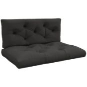 Boxed Outsunny Seat and Back Padded Pallet Cushion Set - Dark Grey. 2-piece pallet cushions set: Add