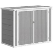 Boxed Outsunny 4.7 x 2.5FT Garden Shed, Double Bin Storage Shed with Lockable Doors, Outdoor Small