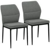 Boxed HOMCOM Velvet Dining Chairs Set of 2, Modern Armless Upholstered Kitchen Chairs with Metal
