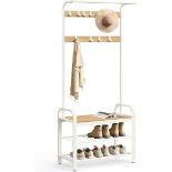 Boxed Cambrie Hallway Storage Coat Rack - Oak & Cream (LOC: SR7-CL34)