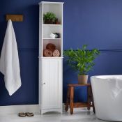 Boxed Tall Bathroom Cabinet - White - Holbrook (LOC: SR5(4.8)-VP89)