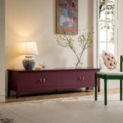 Boxed Oakham 180cm Wide TV Unit, Wild Cherry RRP £289.99. Rich, dramatic, and full of personality,