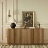 Boxed Maru Large 4-Door Sideboard, Oak RRP £629.99. Expansive, sculptural, and richly detailed,