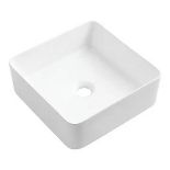 Swirl Alpheus White Basin No Tap Holes 342mm (LOC: SR3(3.3)-AF947)