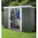 RRP £299. Hot dipped galvanised steel, Resin coated silver coloured zinc finish, Single hinged