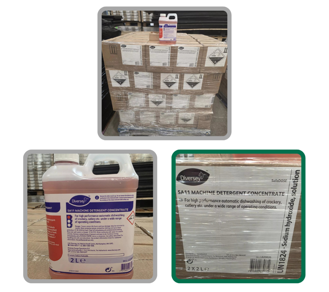 Pallets of New 2L Tubs of Diversey SA11 Machine Detergent Concentrate - Delivery Available!