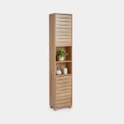 Boxed Chester Tallboy Bathroom Cabinet - Brown (LOC: RS1.4-CP278)