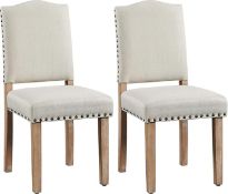 Boxed Yaheetech Dining Chairs Set of 2 Modern Kitchen Dining Room Chairs with Nailhead Trim and