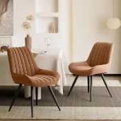 Boxed Kitchen and living room chairs, set of 4 Nebuaegis XFU01043BR Brown, comfortable fabric