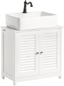 Boxed SoBuy Under Sink Cabinet Vanity Unit Bathroom Cabinet with 2 Shutter Doors White W60 x D35 x