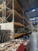 12 BAYS OF INDUSTRIAL RACKING - 5M HIGH - 2.7M BETWEEN LEGS