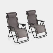 Boxed Verona Grey Padded Zero Gravity Chair – Set of 2 (LOC: SR5(1.3)-SK44)
