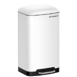 Boxed SONGMICS Kitchen Bin, 8 Gallon (30L) Rubbish Bin, Steel Pedal Bin with Lid and Inner Bucket,