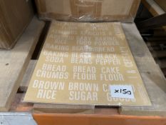 75 X BRAND NEW TALENTED KITCHEN BOLD WHITE PANTRY AND FRIDGE LABEL SETS (LOC: 10.3-BB1042)