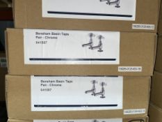 4 X BRAND NEW SETS OF 2 BENSHAM CHROME BASIN TAPS (LOC: 9.5-BB3743)