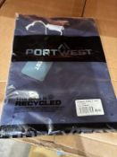 8 X NEW PACKAGED PORTWEST B192 WOMEN'S COTTON T-SHIRTS. NAVY. SIZE X SMALL (LOC: 5.8-ZB131)