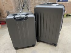 BRAND NEW SET OF 2 KONO PREMIUM LUGGAGE SET INCLUDING 28 INCH AND 24 INCH LUGGAGE BAGS IN GREY AND