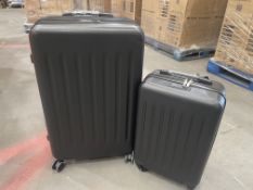 BRAND NEW SET OF 2 KONO PREMIUM LUGGAGE SET INCLUDING 20 INCH AND 24 INCH LUGGAGE BAGS IN BLACK WITH