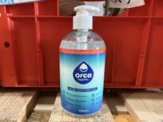 9 X BRAND NEW ORCA HAND SANITISER GEL 500ML (LOC: R32.3-B215)