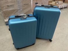 BRAND NEW SET OF 2 KONO PREMIUM LUGGAGE SET INCLUDING 28 INCH AND 24 INCH LUGGAGE BAGS IN NAVY AND