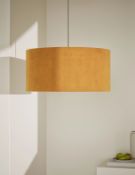 BOXED Velvet Oversized Ceiling Lamp Shade - OCHRE. RRP £45. This oversized shade offers a timeless