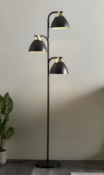 Boxed Koby Matt Black Gold Effect Floor Lamp, This Koby floor light is a striking design featuring