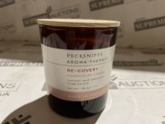 12 X BRAND NEW PECKSNIFFS ENGLAND 198.4G AROMA THERAPY RE-COVERY JUNIPER AND PATCHOULI SCENTED