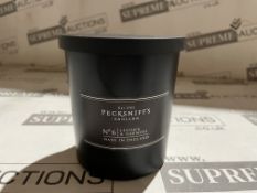 12 X BRAND NEW PECKSNIFFS ENGLAND 184G NO6 LEATHER AND OAKMOSS SCENTED CANDLES RRP £30 EACH (