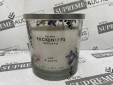 6 X BRAND NEW PECKSNIFFS ENFLAND 550G LUXURY LILY AND LUPIN SCENTED CANDLES RRP £57 EACH (50735) (