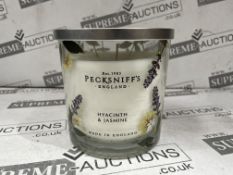 6 X BRAND NEW PECKSNIFFS ENGLAND 550G LUXURY HYACINTH AND JASMINE SCENTED CANDLES RRP £57 EACH (