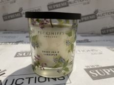 12 X BRAND NEW PECKSNIFFS ENGLAND SWET PEA AND LARKSPUR 198.4G PREMIUM CANDLES RRP £30 EACH (