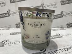6 X BRAND NEW PECKSNIFFS ENFLAND 550G LUXURY LILY AND LUPIN SCENTED CANDLES RRP £57 EACH (50735) (