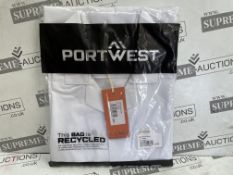 48 X BRAND NEW PORTWEST WHITE MENS FOOD COATS SIZE XXL (LOC: 29.5-AA6508)