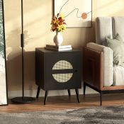 Boxed bedside table, living room table, locker with 2 compartments, bedside table with wooden legs