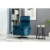 Boxed Alshawn Swivel Recliner Ocean Blue (LOC: SR6(7.1)-WO309)