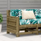 Boxed Aagot 69cm Wide Wood Patio Sofa with Cushions (LOC: SR6(7.4)-WO360)