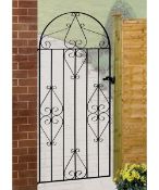 Boxed Suez Black Metal Gate 84cm W x 179cm H (LOC: SR6(7.6)-WO398)