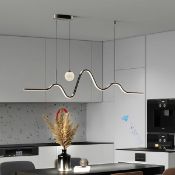 Boxed Kameika 2 - Light Black LED Linear Kitchen Island Pendant (LOC: SR6(7.2)-WO328)