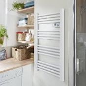 Kandor White Electric Towel warmer (W)550mm x (H)980mm (LOC: SR1.2.1-LE1)