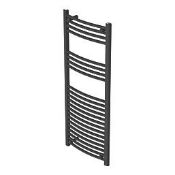 Flomasta 1200mm x 500mm 1815BTU Black Curved Towel Radiator (LOC: SR3.4.8-LS425)