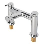 Boxed Swirl Bonda Chrome 192mm Deck Mounted Lever 2 Tap Holes Bath Mixer Tap RRP £129.99 (LOC: SR3(