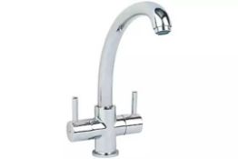Boxed Lahn Dual-Lever Mono Mixer Kitchen Tap Chrome RRP£139.99 -SR1.1.2 (LOC: SR1.1.2-AK142)