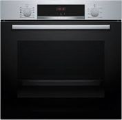 Bosch Series 4 HQA534BS3B Built-in Single Electric Oven. RRP £459.00 *front panel smashed* (LOC: