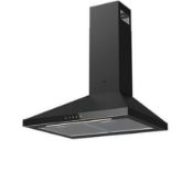 GoodHome LinkSense GHCH60LKBL Black steel & glass Chimney Cooker hood (W)59.8cm. RRP £199.00. (