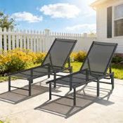 Boxed Outsunny 2 Piece Reclining Sun Lounger Set (LOC: SR7Left-FP210)